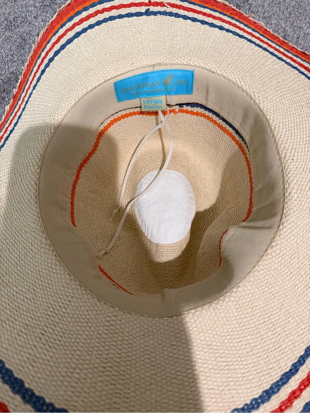 Caribbean Joe Striped Wide Brim Sun Hat | UPF 50+ | NWOT - Never Worn - Picture 4 of 5